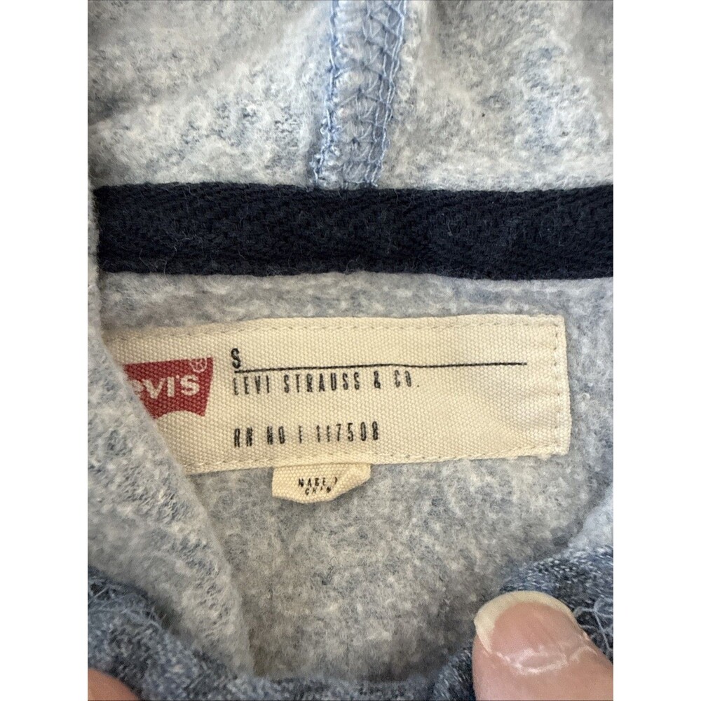 Levi’s Levi Strauss Co. Men’s Grey Striped Sweatshirt Pullover Hoodie Small - Picture 10 of 16